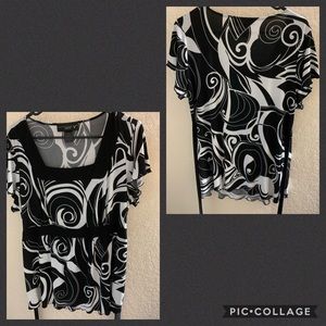 Venezia swirl tie back babydoll top Size 14/16